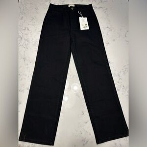 Sezane L’Iconique Droit Black Straight-Leg Pants - Noire
